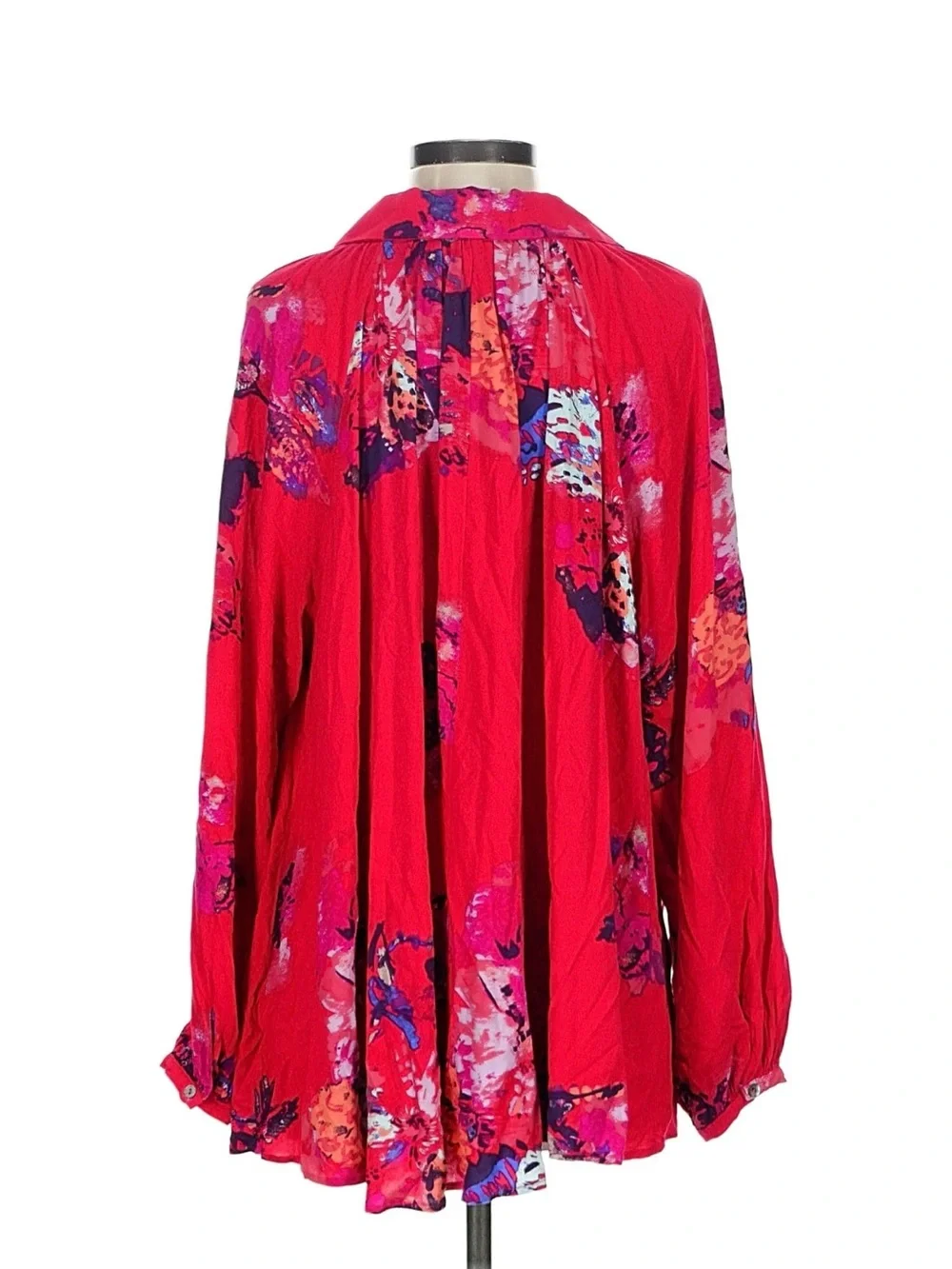 Free People Floral Button-Down Tunic Top 🌼 ☀️